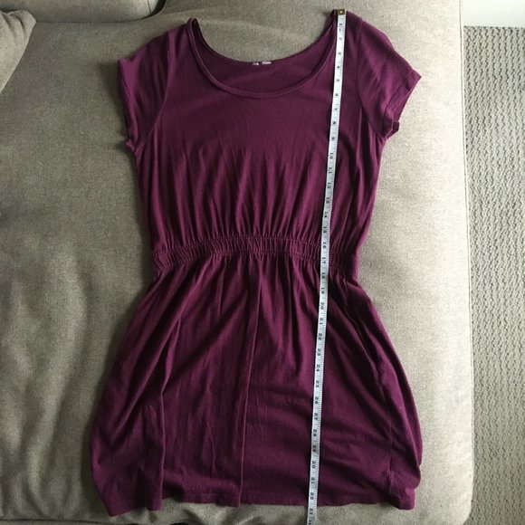 ⚪ Burgundy casual knit scoop neck mini dress with pockets - Picture 11 of 14